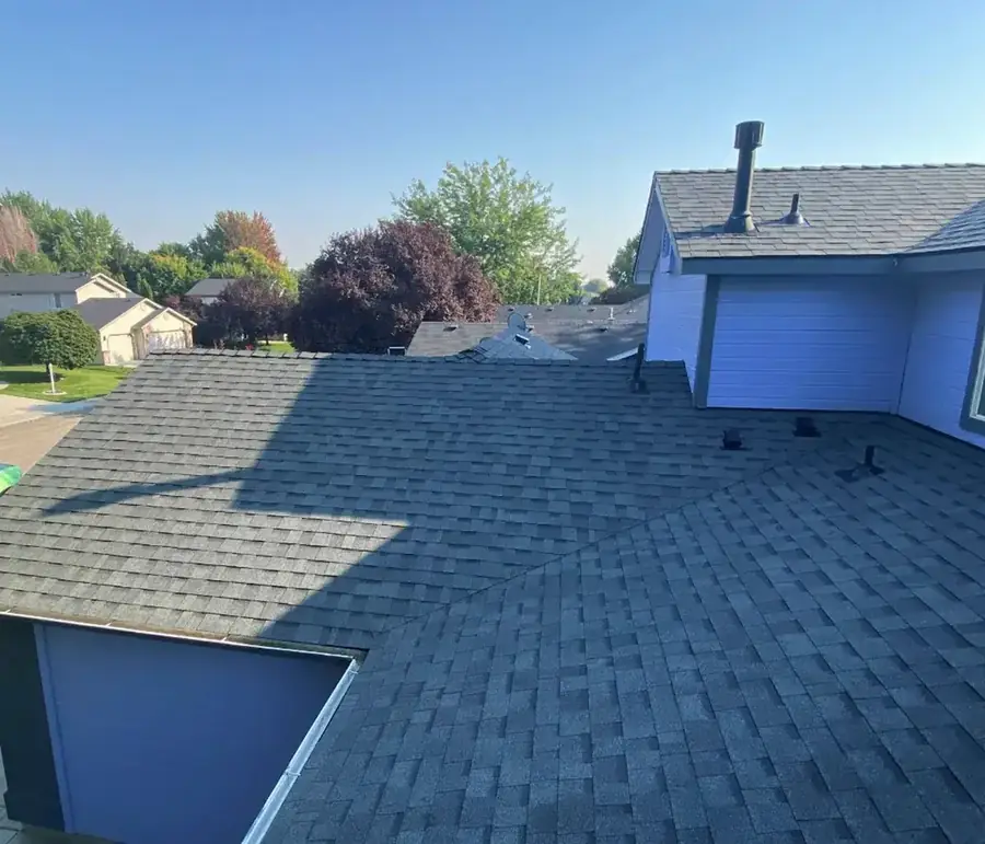 Completed roof, aerial view